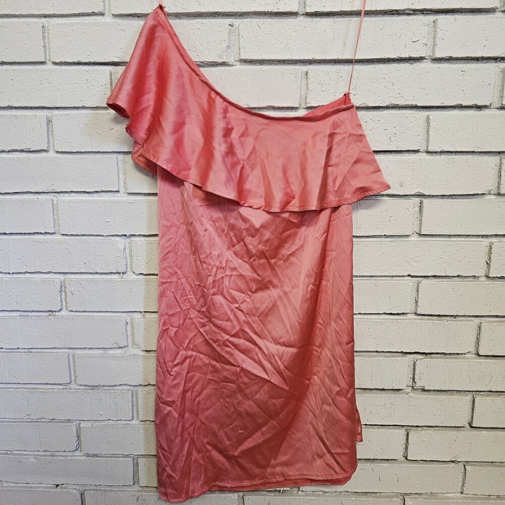 Rage UK Satin One Shoulder Ruffle Dress Size 2